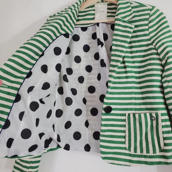 Numph | Striped Single Button Blazer with Polka-dot Lining - Picture 4 of 7